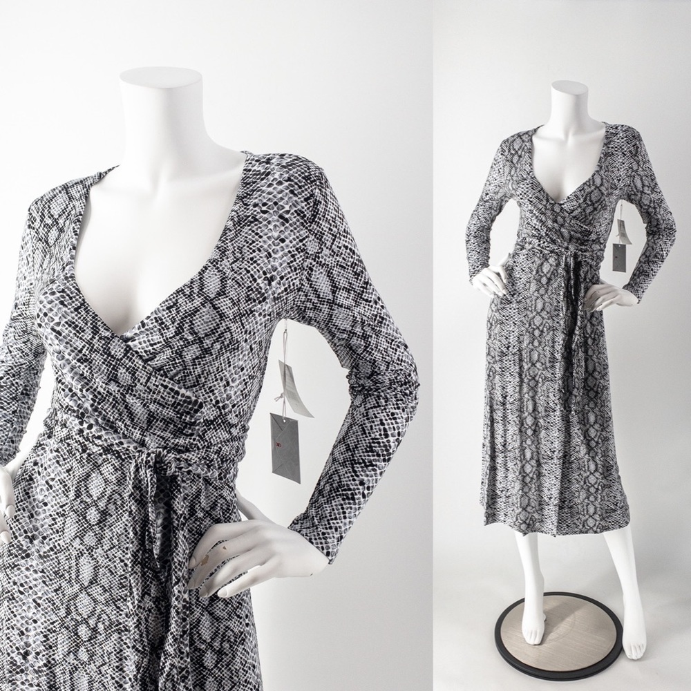 NWT GOOD AMERICAN Snake Print Wrap Dress C0193, C0194, C0195 - Picture 3 of 12